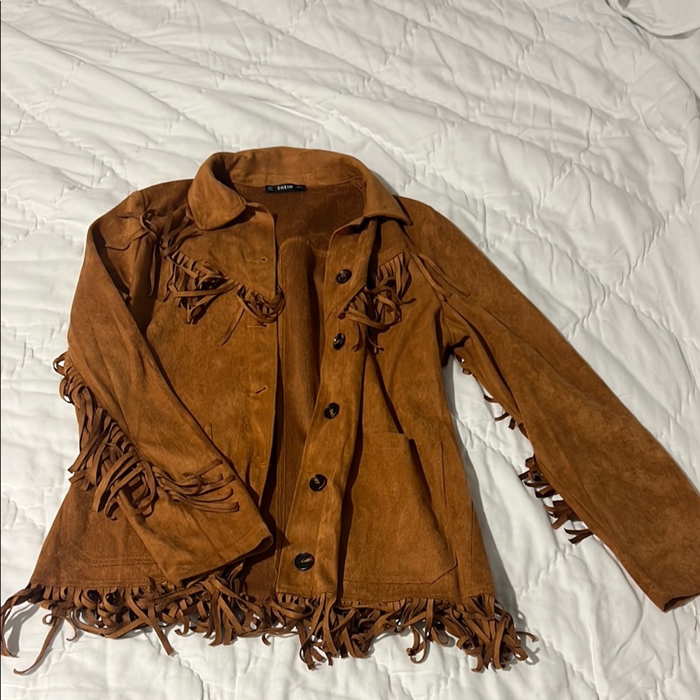 Women's Tan Fringe Jacket